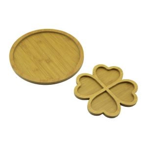 PABLITO HOME PBT-518 ( OVAL & 4 BÖLMELİ ÇİÇEK ) ( 2 MODEL ) ( AHŞAP ) SUNUM TEPSİ SETİ ( OVAL=27CM ) ( 4 BÖLMELİ ÇİÇEK=20CM )*24=K
