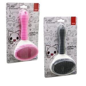 İBİCO CLEAN İ21-068 ( PRATİK PET TÜY FIRÇASI ) ( KEDİ - KÖPEK TARAK & TEMİZLİK FIRÇASI ) ( BAS=TARAK TEMİZLE TUŞLU ) ( PET SHOP )*100