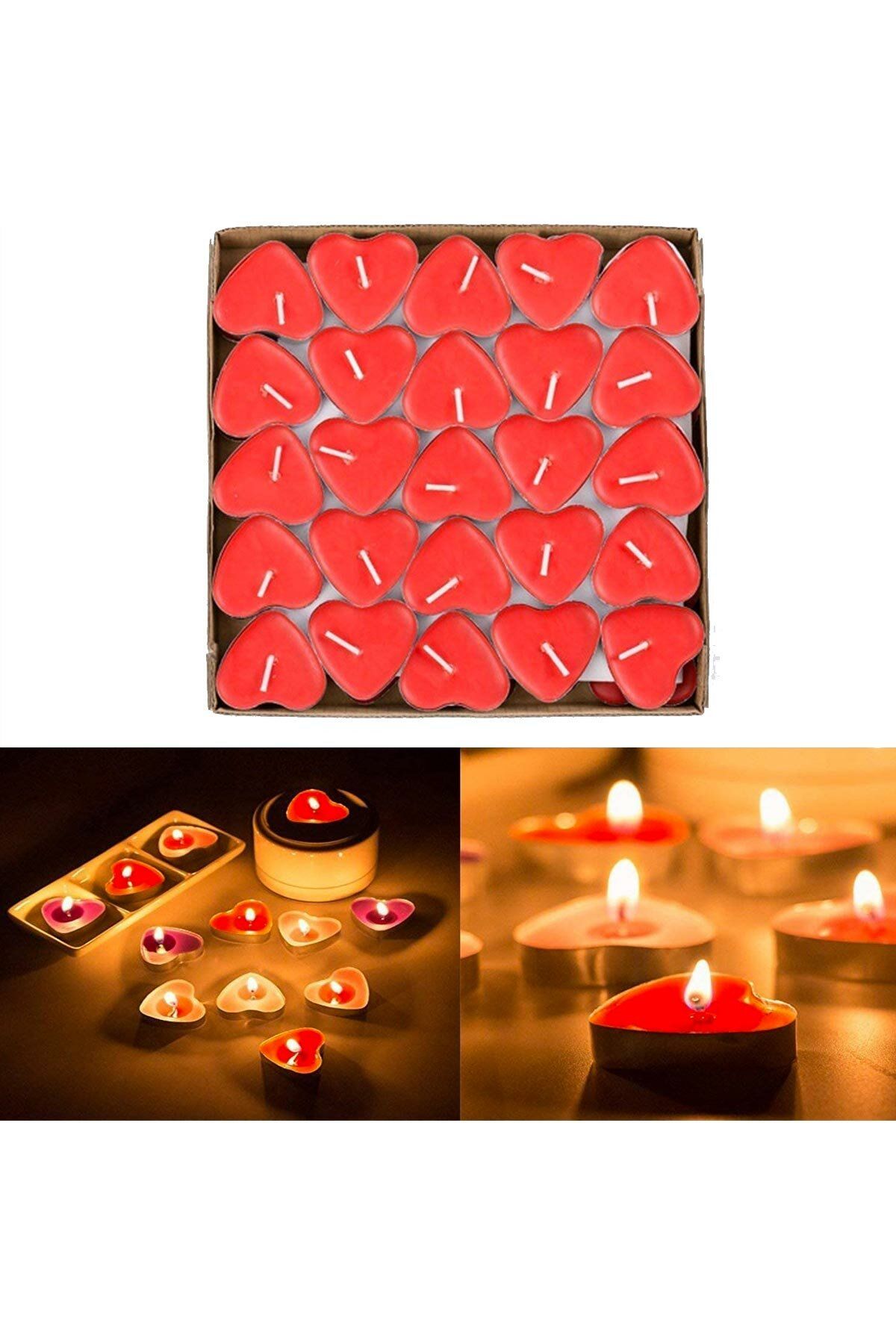 YAKUT-8085 ( 25PCS ) ( KIRMIZI & KALPLİ ) TEA LİGHTS MUM*80