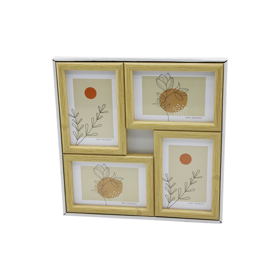 YAKUT-11338 ( 4LÜ & BİRLEŞİK ) (TEK RENK MİX ÇERÇECE) (AİLE FOTOLUK) AHŞAP ÇERÇEVE (10X15CM=4''X6'') (29X29CM)*18=K