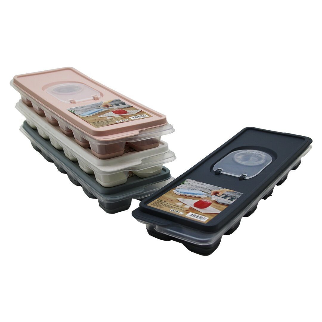 ORGANİZERS COOLBOX ORG-160 ( 12Lİ ) (KÜP ŞEKİL) PLS.BUZLUK (KAPAKLI) (SİLİKON TABAN=YAPIŞMAZ & PARMAK BAS ÇIKARLI)*18=K