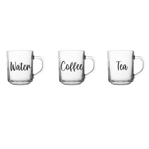 246 CC WATER-COFFEE-TEA BASKILI KULPLU CAM BARDAK *24
