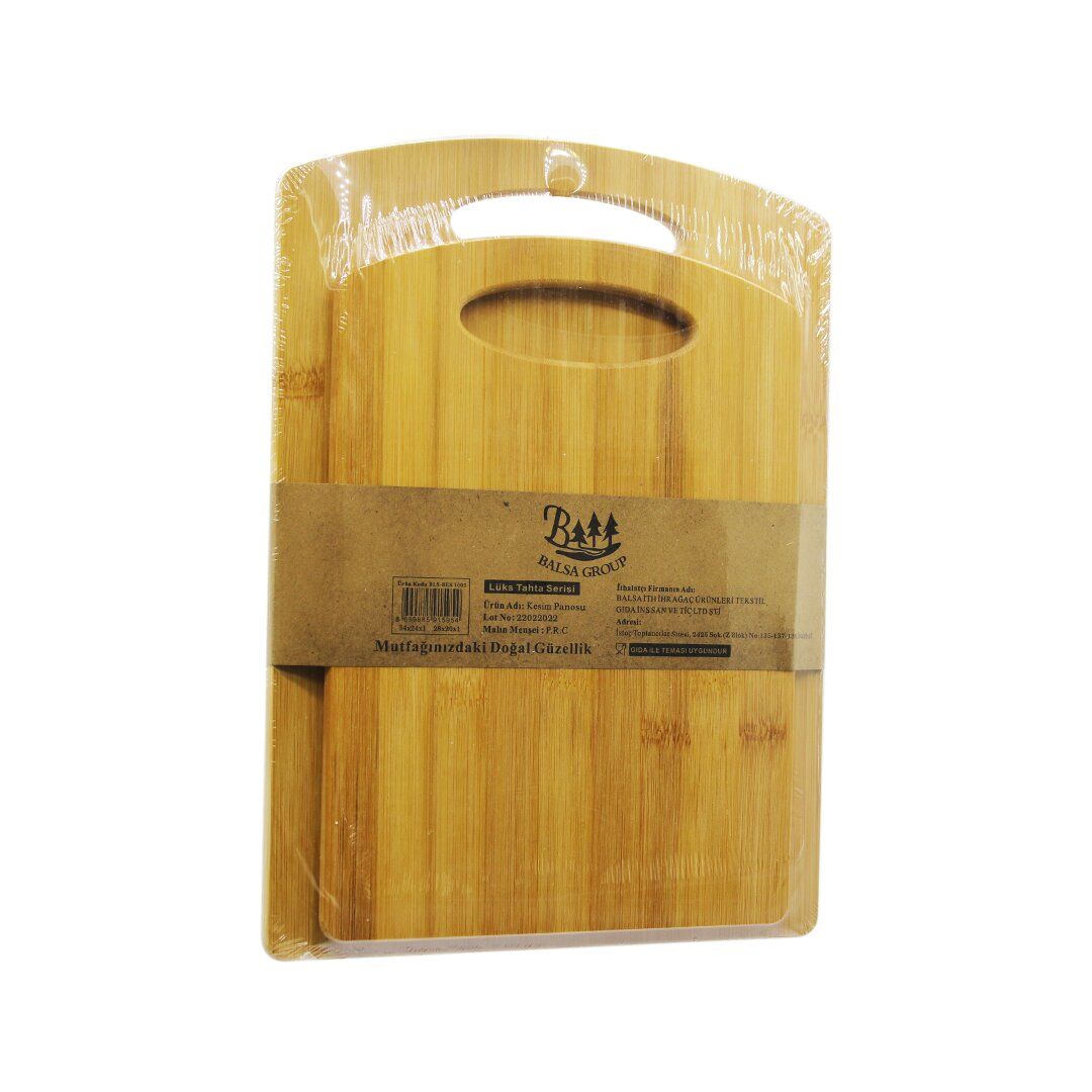 BALSA BLS-BEK-1005 ( 2 Lİ SET ) ( 33X24CM & 28X20CM ) AHŞAP BAMBU KESİM PANO*10