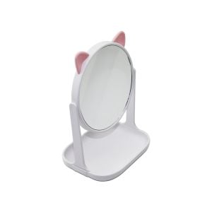 YAKUT-11451 ( 6'' & 15X15CM & YUVARLAK ) ( ORGANİZERLİ & KULAKLI ) PLASTİK MAKYAJ AYNASI*72