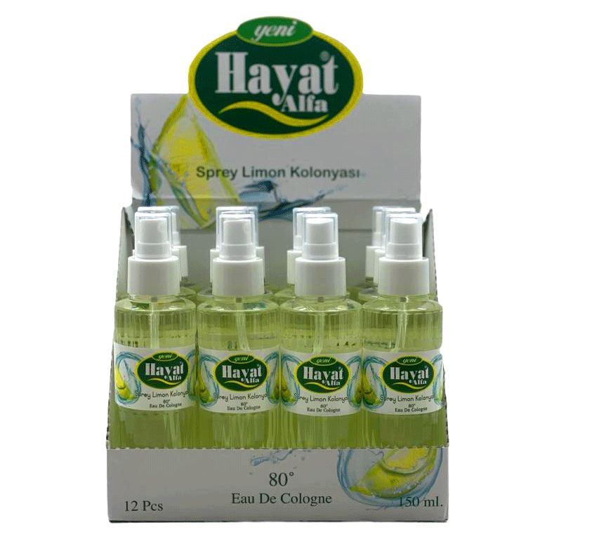 HAYAT ( SPREY ) ( 150CC ) ( LİMON ) KOLONYA*12X8