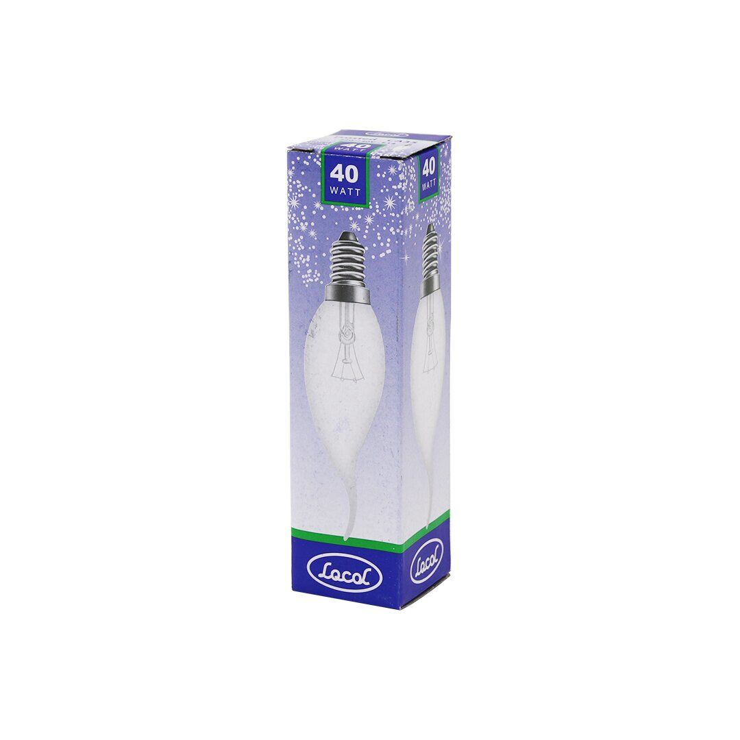 LOCOL FROSTED CA35 ( 40W ) ( E14 ) ( ŞEFFAF & KIVRIK ) ( SARI RENK ) MUM AMPUL*10X10