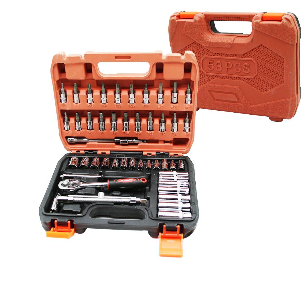 CR-V (53PCS) (1/4'') DR. SOCKET SET (LOKMA & SOKET & 6GEN ANAHTAR & BİT ADAPTÖR & CIRCIR KOLU) (PLASTİK ÇANTALI)*18