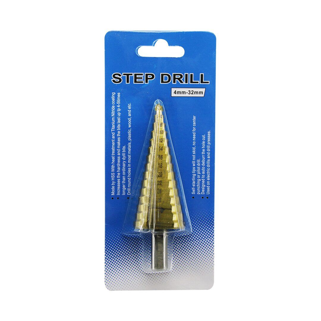 HSS STEP DRILL HSD-32G LRD-17 ( HSS KADEMELİ ) MATKAP UCU ( 4MM-32MM )*100