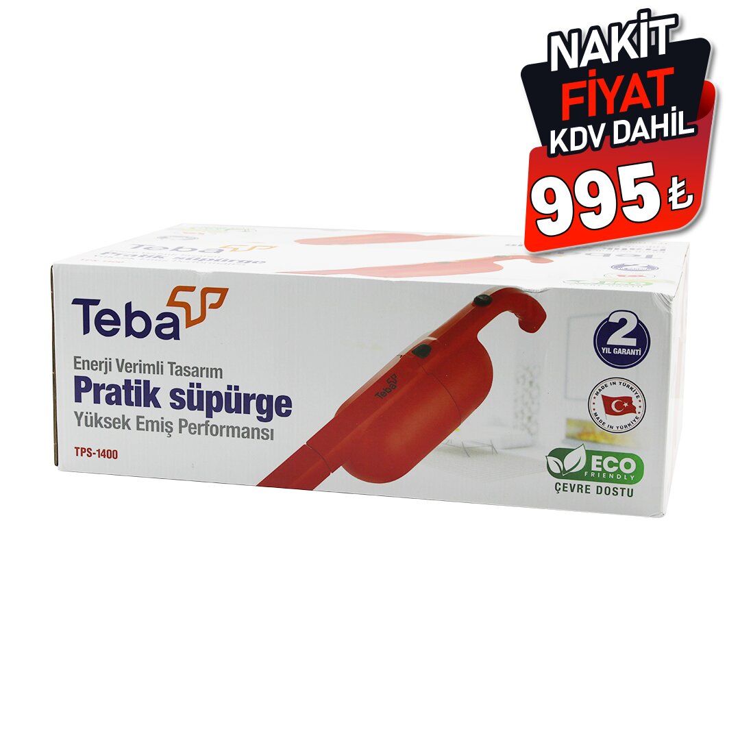 TEBA PRATİK TPS-1400 ( DİK ) ELEKTRİKLİ PRATİK SÜPÜRGE ( 500W )*2=K