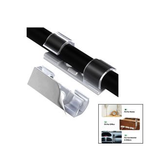 CY-CHINA CY-20 YAKUT-12175 (20PCS) KABLO TUTUCU KLİPS (YAPIŞKANLI) ( ŞEFFAF PLASTİK MİKA KRİSTAL )*25X22