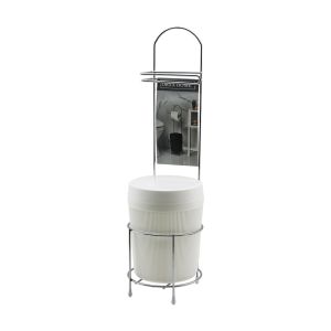 ORSA-180-380 ( KROM & METAL ) ( AYAKLI ) WC KAĞITLIK ( YUVARLAK & BEYAZ PLASTİK ÇÖP KOVALI )*4=K