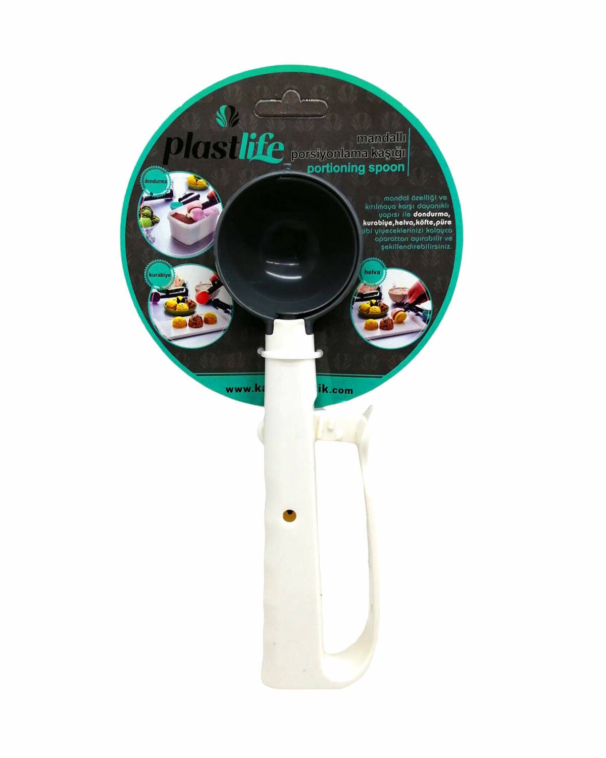 PLASTLİFE KP-134 MANDALLI PORSİYONLAMA KAŞIK (DONDURMA & KURABİYE & HELVA)*55