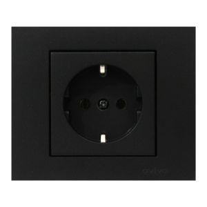 ATOM ( SİYAH ) TOPRAKLI PRİZ*12X10