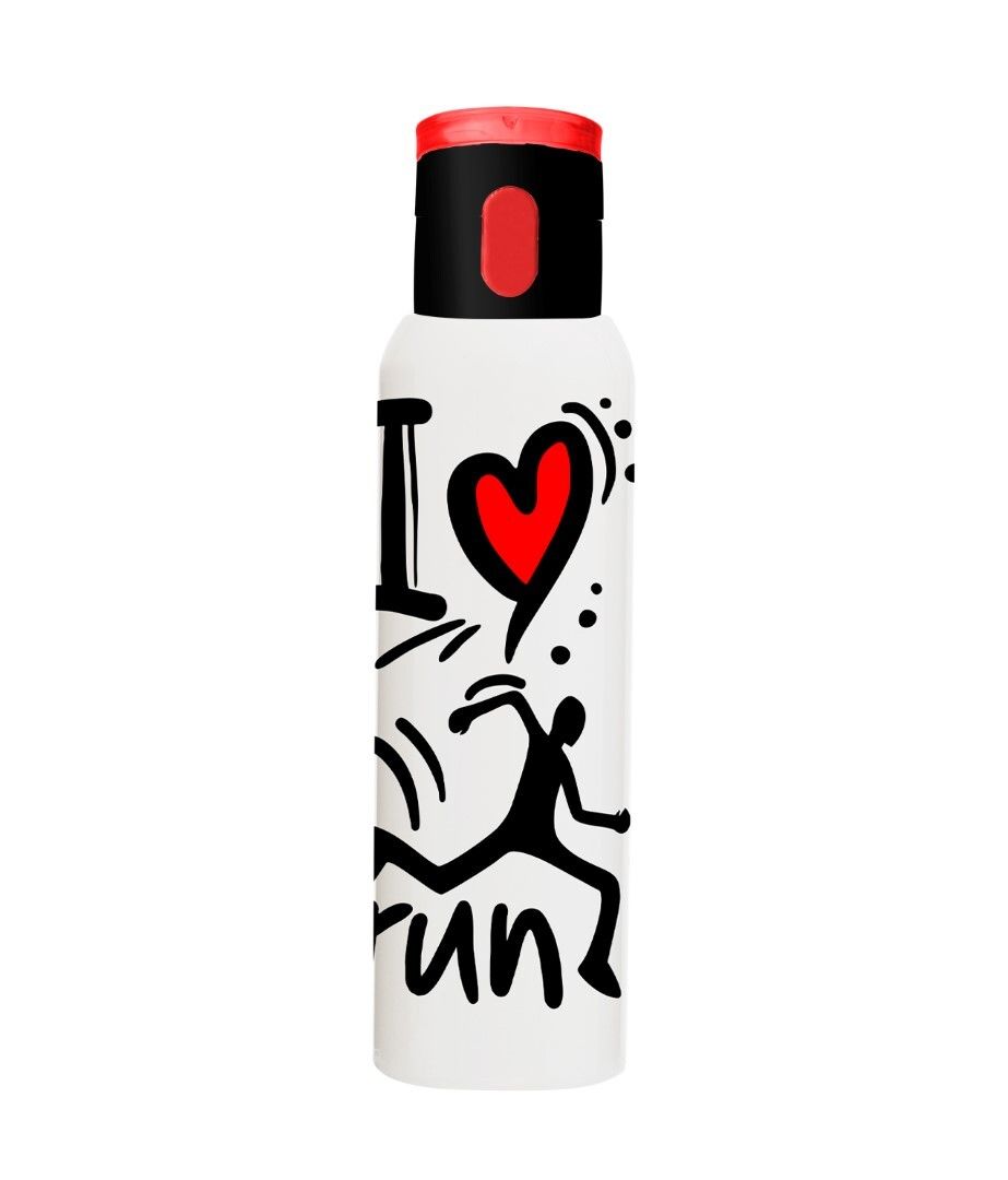 500 CC DESENLİ DÜĞMELİ MATARA - I LOVE RUN *24