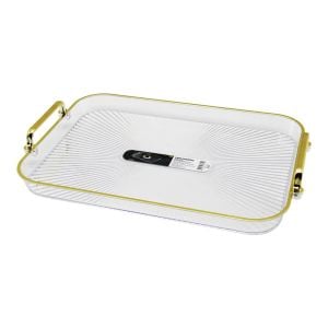 ORGANİZERS ORG-750 SHINE MİKA KRİSTAL PLASTİK TEPSİ ( GOLD KULP & KENAR ) ( 42X30X3CM )*10=K