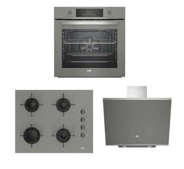 Beko Gri Ekonomik Buhar Destekli Ankastre Set (BDE 6040 G - BFC 430 G - BOCD T 6011  EG)