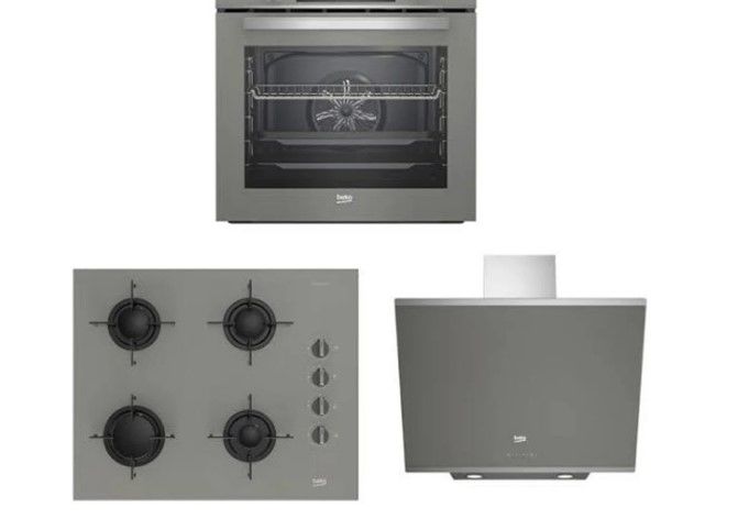 Beko GRİ CAM FİTFRY 3'LÜ ANKASTRE SET 322 G-BDE 6040 G - 6011 EG