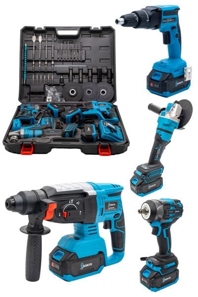 BÖRTH AKÜLÜ 4-LÜ SET HİLTİ+TAŞLAMA+SOMUN SIKMA+ALÇIPAN VİDALAMA