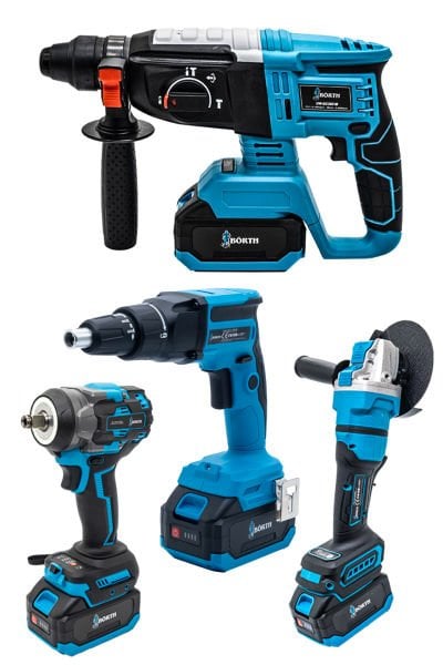 BÖRTH AKÜLÜ 4-LÜ SET HİLTİ+TAŞLAMA+SOMUN SIKMA+ALÇIPAN VİDALAMA