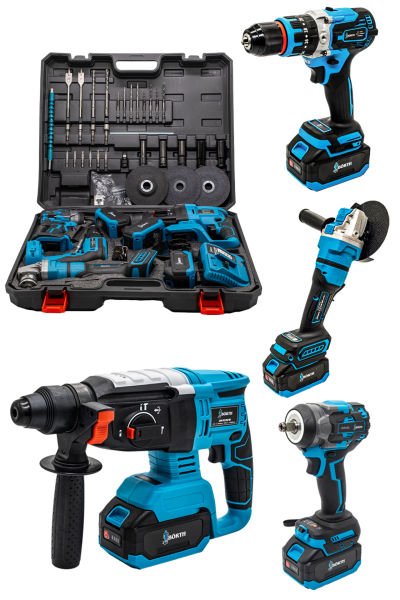 BÖRTH AKÜLÜ 4-LÜ SET HİLTİ+TAŞLAMA+SOMUN SIKMA+MATKAP