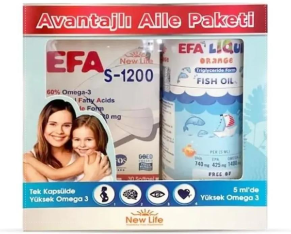 NewLife Efa S-1200 30 Kapsül ve Efa Liquid Portakal 150ml