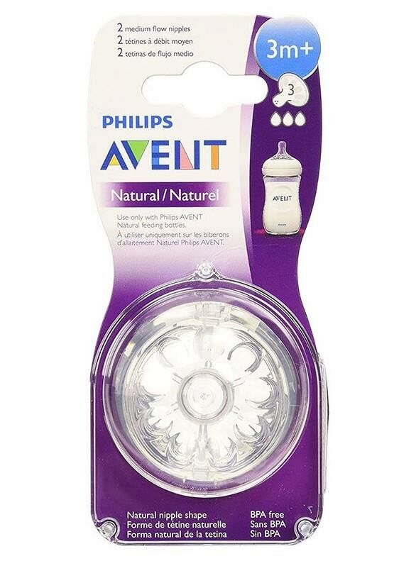 Philips Avent Biberon Emziği Natural | 3 Ay+, 3 Delik, 2 Adet