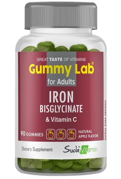 Gummy Lab Iron Bisglycinate ve Vitamin C 90 Gummies | Elma Aromalı