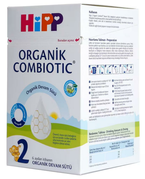 Hipp Combiotic Organik Bebek Sütü 2 800gr | 6-9 Ay Bebek Devam Sütü