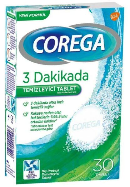 Corega Diş Protezi Temizleyici 30 Tablet | Tüm Protezler İçin