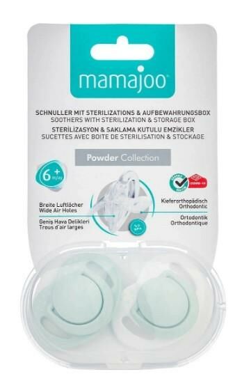 Mamajoo Yalancı Emzik 6 Ay+ Powder Green Ortodontik | 2 Adet