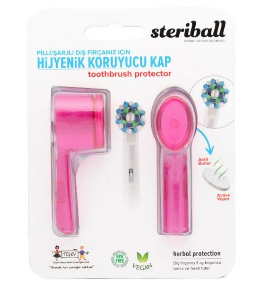 Steriball Şarjlı Diş Fırçası Koruma Kabı 2 Adet | Pembe