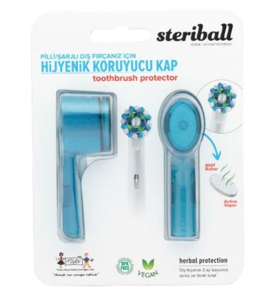 Steriball Şarjlı Diş Fırçası Koruma Kabı 2 Adet - Mavi| Mavi