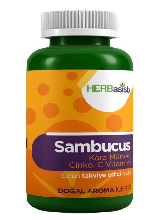 Herbasist Sambucus 30 Çiğnenebilir Form | Kara Mürver Çinko C Vitamini