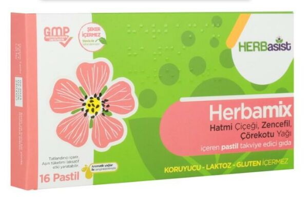 Herbasist Herbamix 16 Pastil | Hatmi Çiçeği Zencefil Çörekotu Yağı