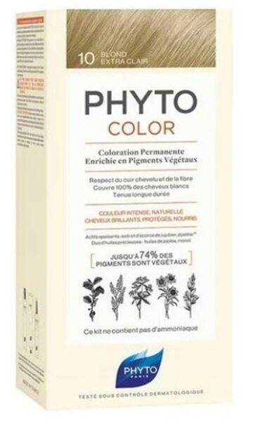 Phyto Phytocolor 10 Çok Açık Sarı (Extra Light Blonde) | Bitkisel Saç Boyası