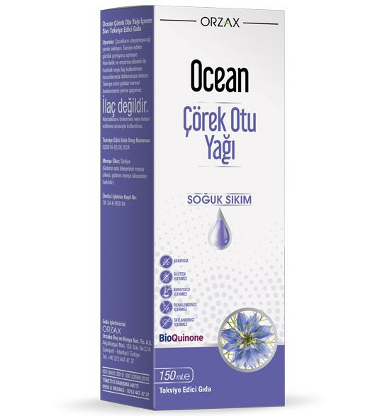 Orzax Ocean Çörek Otu Yağı 150 ml | Soğuk Sıkım