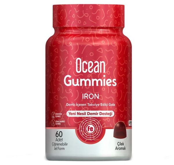 Orzax Ocean Gummies Iron Çiğnenebilir Jel Form 60 Adet