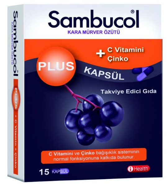 Sambucol Plus Kara Mürver Özütü 15 Kapsül