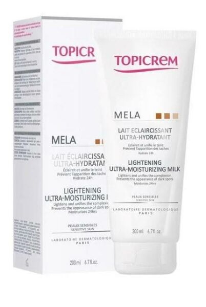 Topicrem MELA Lightening Ultra Moisturizing Milk 200ml | Aydınlatıcı ve Nemlendirici Bakım Sütü