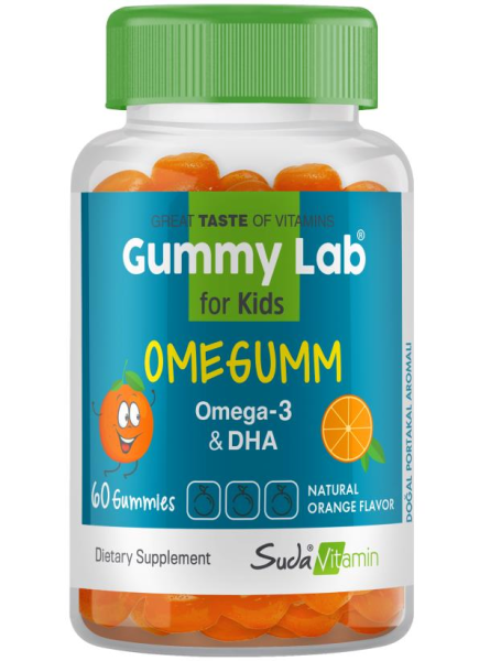 Gummy Lab Omegumm For Kids Omega-3 DHA 60 Gummies | Portakal Aromalı