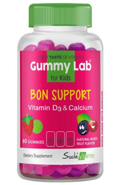 Gummy Lab Bon Support Vitamin D3 Calcium 60 Gummies | Karışık Meyve Aromalı