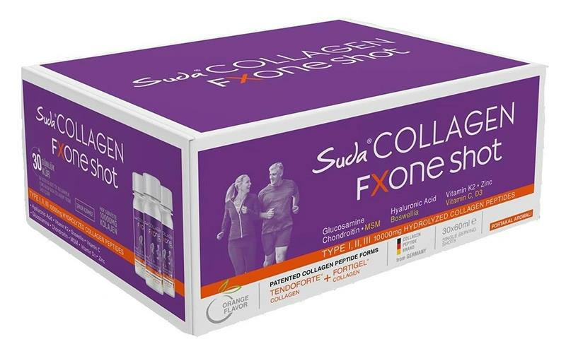Suda Collagen Fxone Shot 30 x 60 ml | Portakal Aromalı