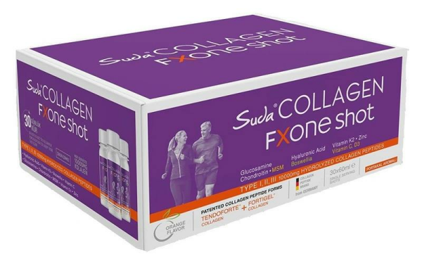 Suda Collagen Fxone Shot 30 x 60 ml | Portakal Aromalı