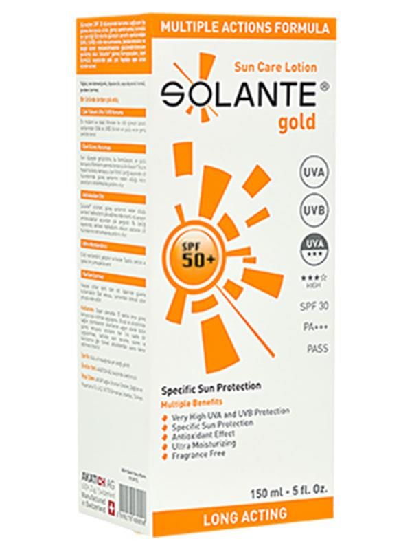 Solante Gold SPF50+ Güneş Koruyucu Krem 150ml | Yağsız, Suya Dayanıklı