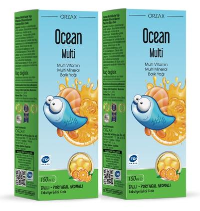 Orzax Ocean MULTİ Multi-Vitamin & Balık Yağı 150ml | 2 Adet (2.'si %50 İndirimli Paket)