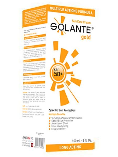 Solante Gold SPF50+ Güneş Koruyucu Losyon 150ml | Yağsız, Suya Dayanıklı