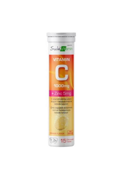 Suda Vitamin C Orange 1000mg 15 Effervesan | Portakal Aromalı