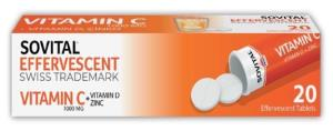 Sovital Vitamin C 1000mg + Vitamin D Zinc 20 Effervesan Tablet