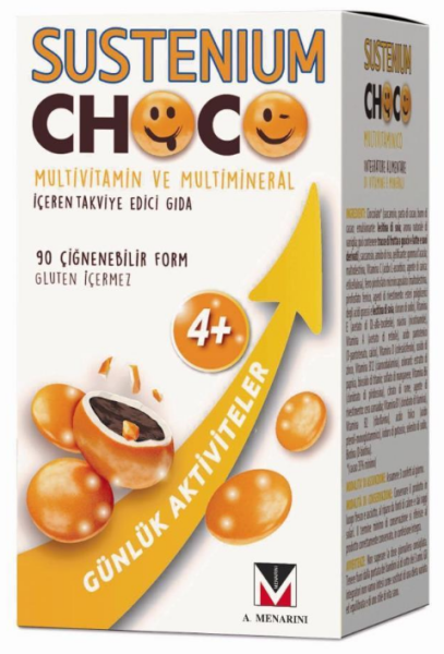 Menarini Sustenium Choco Multivitamin ve Multimineral Çiğneme Tableti 90 Tablet