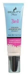 Beauty Face 3 in 1 Collagen Hyaluronic Acid Vitamin C Daily Cream 50ml | Onarıcı Yüz Kremi
